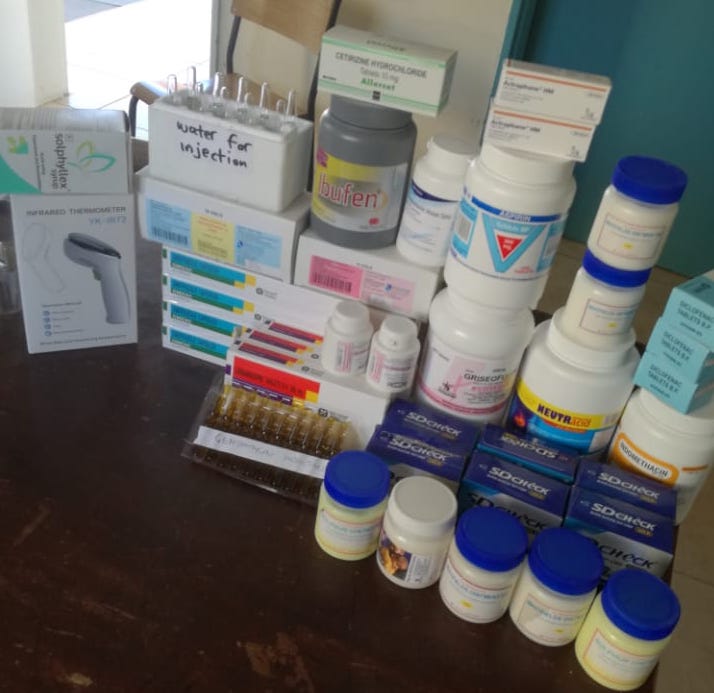 A UK donor gave £500 to buy more medication for the clinic